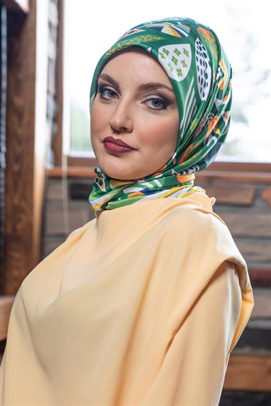 Helisia Twill Scarf Green