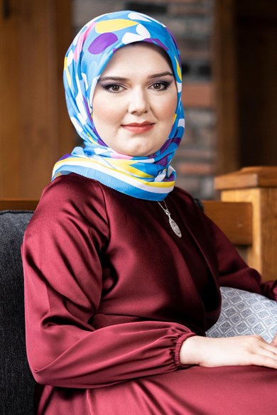 Laura Twill Scarf Blue