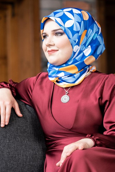 Laura Twill Scarf Blue