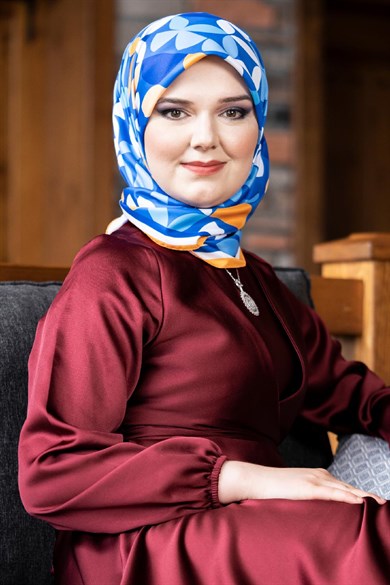 Laura Twill Scarf Blue