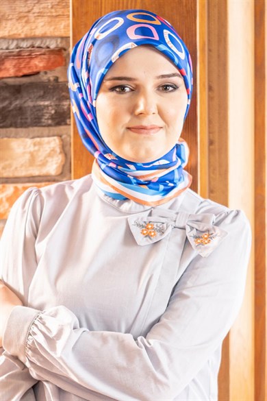 Loly Twill Scarf Blue