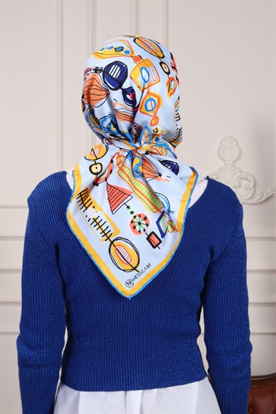 Mathilda Twill Scarf Blue