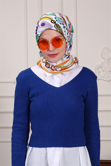 Mathilda Twill Scarf Beyaz