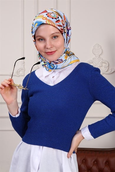 Mathilda Twill Scarf Blue