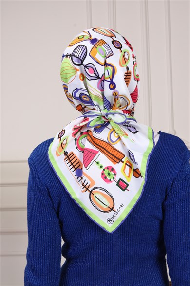 Mathilda Twill Scarf Beyaz