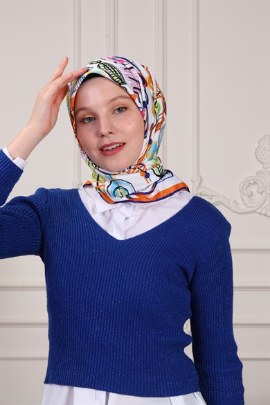 Mathilda Twill Scarf Beyaz