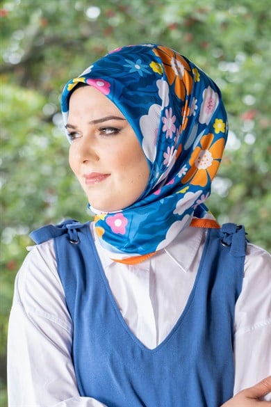 Melany Twill Scarf Blue