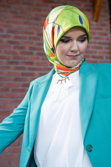 Monica Twill Scarf Green