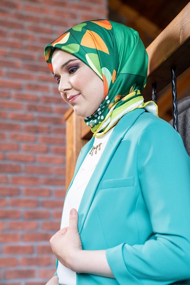 Monica Twill Scarf Green