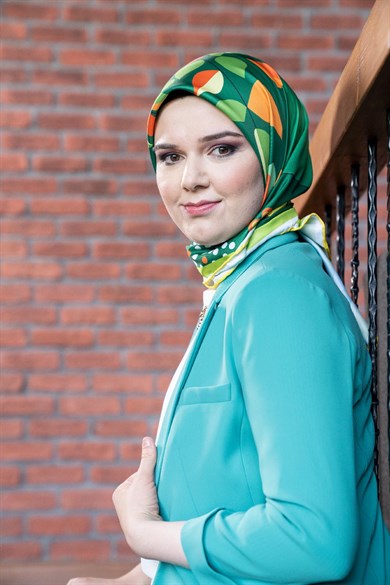 Monica Twill Scarf Green