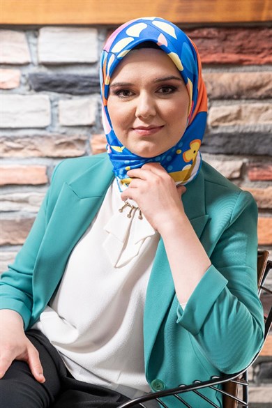 Monica Twill Scarf Blue