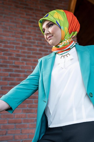 Monica Twill Scarf Green