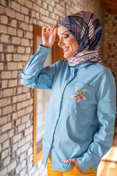 Nes Twill Scarf Indigo