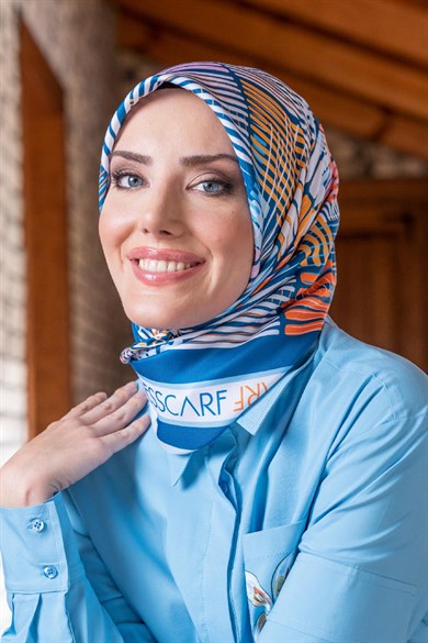 Nes Twill Scarf Blue