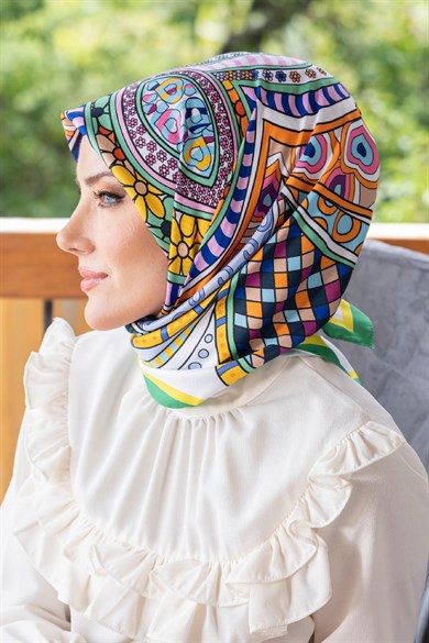 Nevina Twill Scarf Beyaz