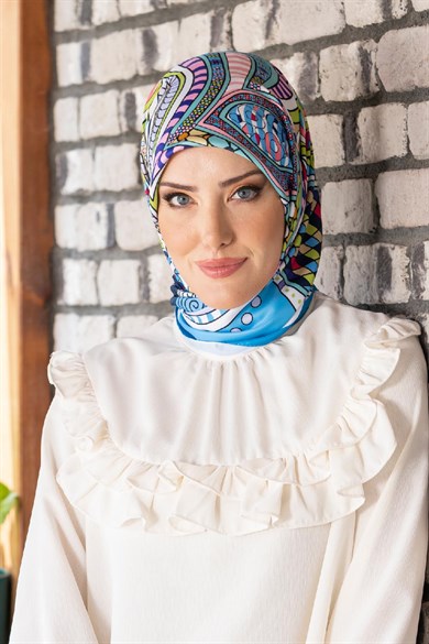 Nevina Twill Scarf Turquiose