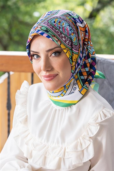 Nevina Twill Scarf Beyaz