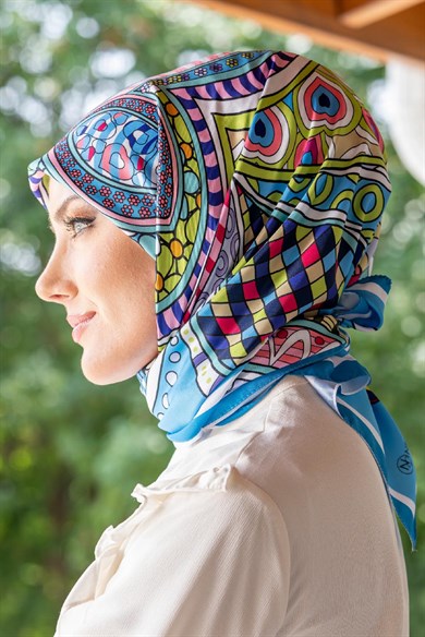 Nevina Twill Scarf Turquiose