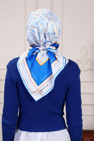 Nicci Twill Scarf Blue