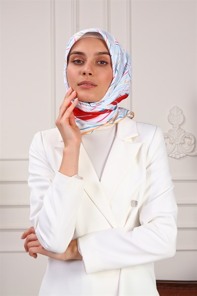 Nicci Twill Scarf Red