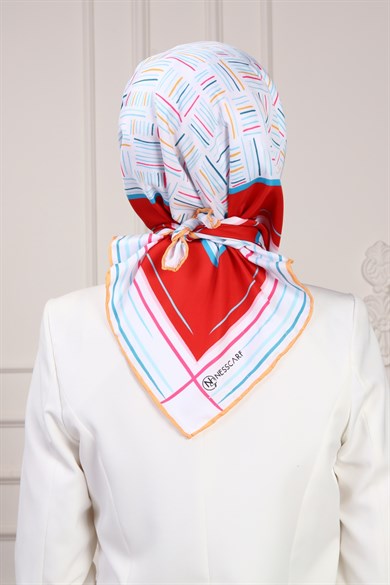 Nicci Twill Scarf Red