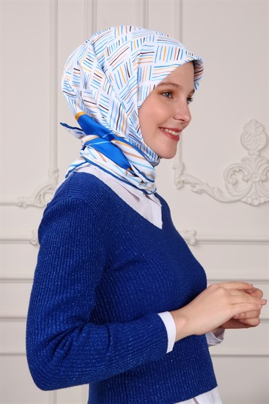 Nicci Twill Scarf Blue