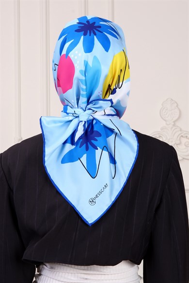 Olivia Twill Scarf Blue