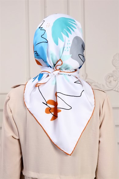 Olivia Twill Scarf Beyaz