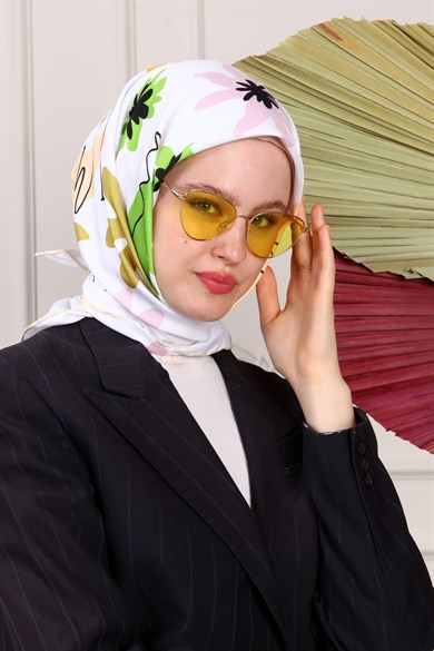 Olivia Twill Scarf Beyaz