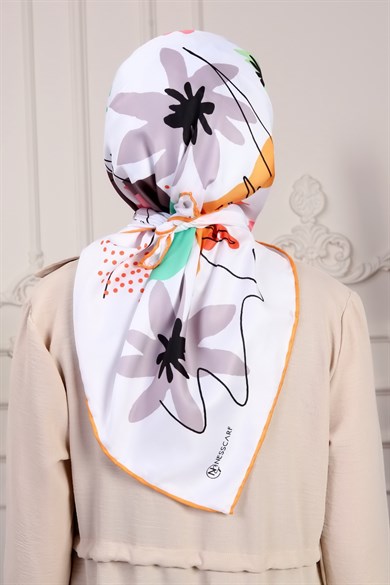 Olivia Twill Scarf Beyaz