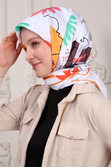 Olivia Twill Scarf Beyaz