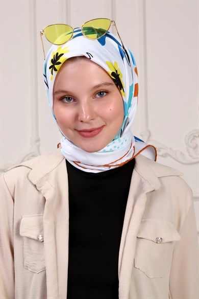 Olivia Twill Scarf Beyaz