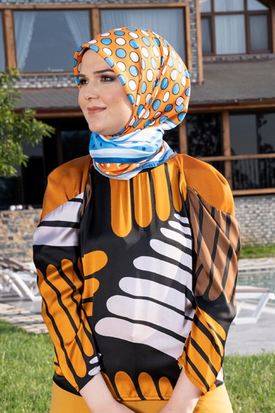 Oriana Twill Scarf Blue