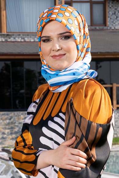 Oriana Twill Scarf Blue