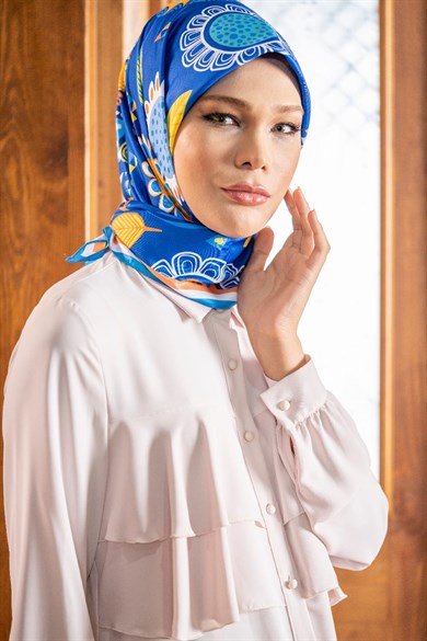 Polina Twill Scarf Blue