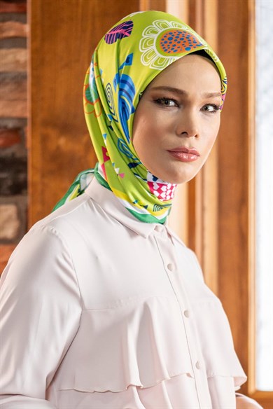 Polina Twill Scarf Green