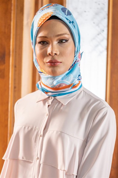 Polina Twill Scarf Turquiose