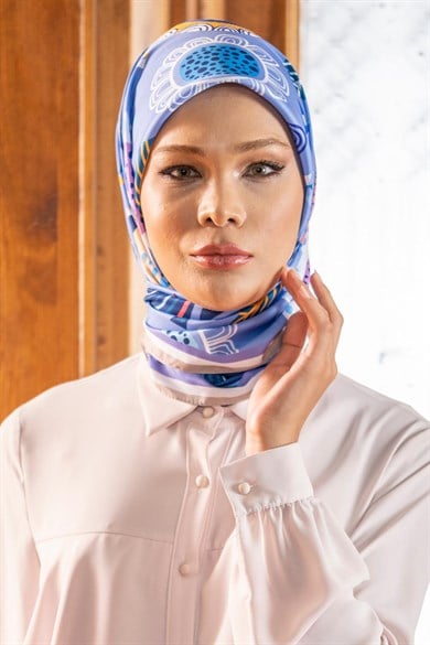 Polina Twill Scarf Blue