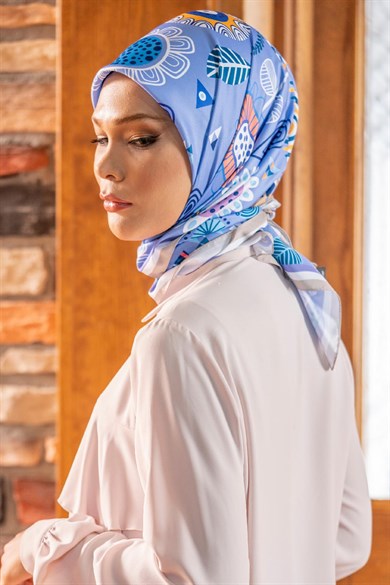 Polina Twill Scarf Blue