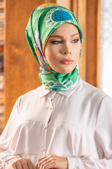 Polina Twill Scarf Green