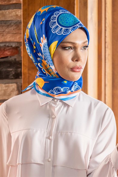 Polina Twill Scarf Blue