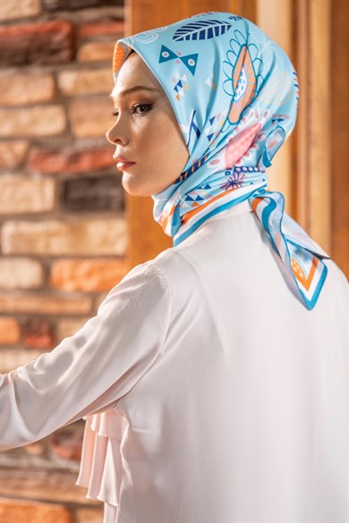 Polina Twill Scarf Turquiose