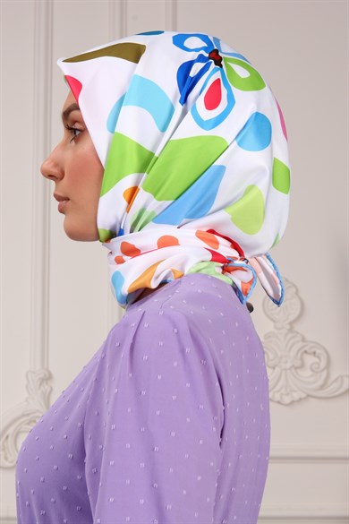 Rita Twill Scarf Beyaz