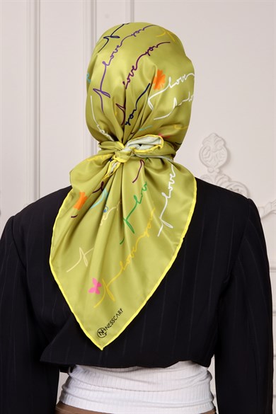 Valeria Twill Scarf Oil Greeni