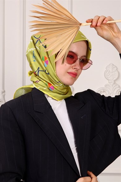 Valeria Twill Scarf Oil Greeni