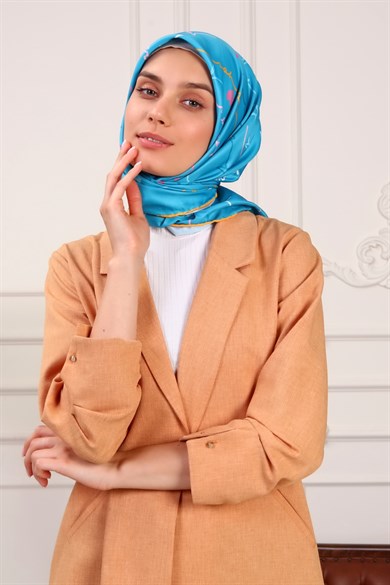 Valeria Twill Scarf Turquiose