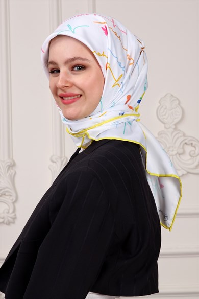 Valeria Twill Scarf Beyaz
