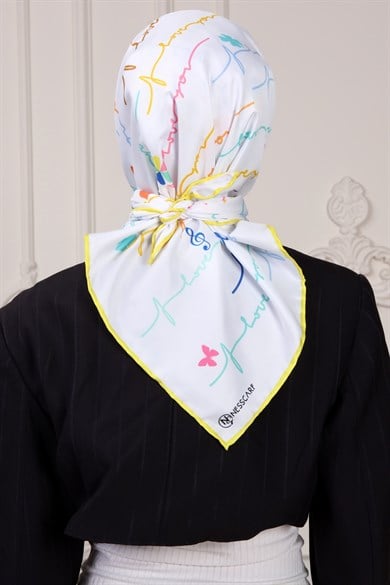 Valeria Twill Scarf Beyaz