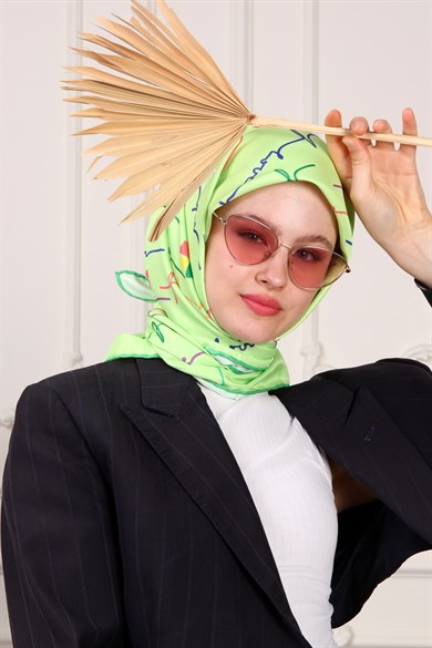 Valeria Twill Scarf Green