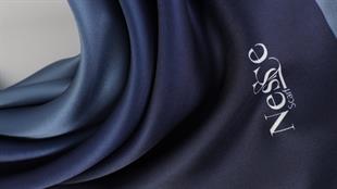 Nessce Degrade Lacivert-Beyaz Eşarp